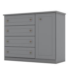 Cômoda Americano 01 Porta 04 Gavetas - Móveis Henn