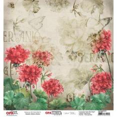 Papel Scrapbook OPADECOR Flor Geranios 1 30,5x30,5 2645 OPA