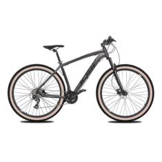 Bicicleta MTB Aro 29 KSW 27V Freio Hidráulico Cubo K7 Trava, Grafite, 