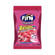 Balas de gelatina Beijos Morango 500g - Fini