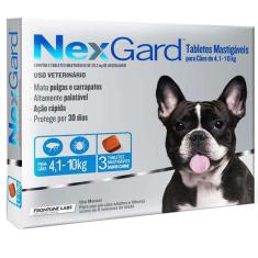 NexGard Antipulgas e Carrapatos Merial  Cães de 4,1 a 10 Kg