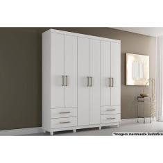 Guarda Roupa 6 Portas E 4 Gavetas Canadá Branco - Conquista