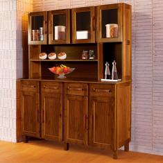 Armário de Cozinha Maranhão 8 Portas 4 Gavetas com Vidro Ypê - Rodmóveis