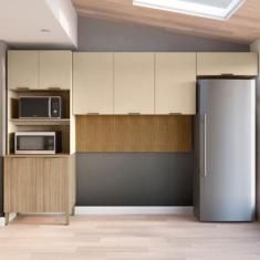 Cozinha Compacta Glam 8 Portas Ripado 3d Freijó/Vanilla - Kits Paraná,