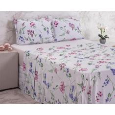 Lençol Malha Bella Enxovais Casal 4 Peças, Daffine