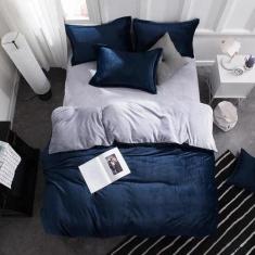 Jogo de cama casal queen sued 7 pç edredom de 260x260cm - ESPAO CASA C