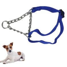 Coleira Ajustavel 1.5Cm Guia Elo Torcido Aço Semi Enforcador