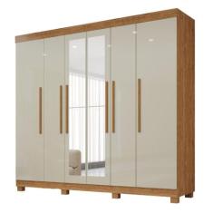 Guarda-Roupa de Casal 100% MDF 6 Portas 4 Gavetas Inglaterra Com Espel