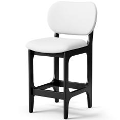 Banqueta Baixa Bar Cozinha E Sala De Jantar Fixa Betta L02 Preto Facto Branco - Lyam Decor