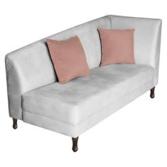 Divã Recamier Heitor 140cm com Almofada Lado Esquerdo Suede - Doce Son