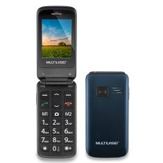 Celular Multilaser Flip Vita P9020 Tela de 2,4”, Dual Chip, MP3, Câmera VGA, Bluetooth - Azul