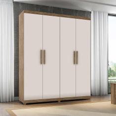 Guarda Roupa 4 Portas Munique 3 Gavetas com Pés - Lanza