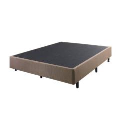 Cama Box Casal Reforçado Linho 138x188x38 Cm Marrom