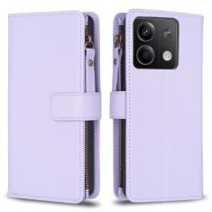 Capa com alça de pulso Xiaomi Redmi Note 13 5G, 9 compartimentos para cartão, 1 carteira de couro com zíper, função de suporte, fecho magnético, capa para celular compatível com Redmi Note 13 5G 17 cm