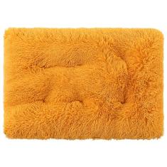 Tapete para caixa de cachorro, cama de cachorro para cães grandes, almofada de canil confortável e fofa antiderrapante para camas e móveis de cachorro, cama de cachorro acolchoada (Color : Yellow, S