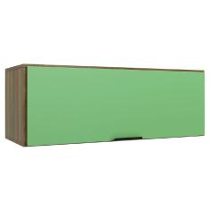 Armário Aéreo Geladeira De Cozinha e Lavanderia 1 Porta 0,80m Módulo Suspenso Nogal/Verde Batrol