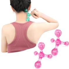 Jocaluyia Ferramentas de massagem de ponto de gatilho, 2 peças de massageador manual de 4 pontos para tecido muscular profundo, ferramenta portátil de massagem de ponto de pressão da palma da mão