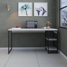 Mesa C-estante Baixa 150x64x75cm C-02 Prateleiras Snow - Est.preta Snow - Est.preta