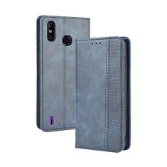 Capa para Infinix Smart 4, capa flip carteira de couro para Infinix Smart 4, capa magnética retrô para celular, capa carteira de telefone com compartimentos para cartão