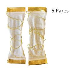 Fantasia Luvas De Grega Dourada Adulto Festas- Kit 5 pares - Lynx 