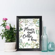 Quadro Decorativo com Moldura Preta Plante amor 22x32cm - Quartinhos