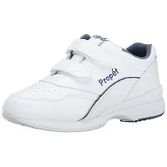 Propét Tênis feminino Tour Walker Strap, branco/azul, 8.5 X-Wide