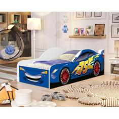 Cama Para Quarto Tamanho de Solteiro Carro MDF Com Proteção Lateral Ad