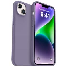 AOTESIER Capa compatível com iPhone 14 Plus, de silicone de grau alimentício, resistente ao desgaste, proteção antiqueda com forro de microfibra macia antiarranhões 14 Plus, 17 cm, lavanda