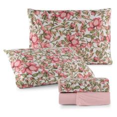 Jogo Cama Lençol Sonnet King Malha Estampada 100% Algodão 4 Peças - Fl