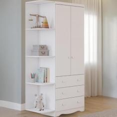 Guarda Roupa Infantil Smim 2 Portas 3 Gavetas com Prateleira MDF Faura