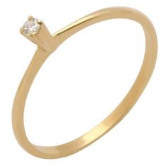 Anel de Ouro 18k Solitário com 1 Diamante - Meu Anel, 22