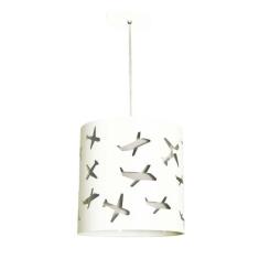 Lustre pendente infantil aviões  25x25 cinza - TOM LUZ