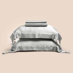 Jogo de Cama Queen Altenburg Haus Seda Mulberry Cinza