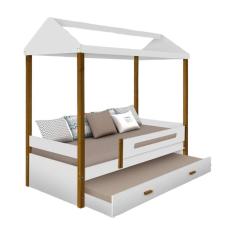 Cama Solteiro Sara Branca Auxiliar E 02 Colchões