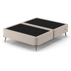 Base para Cama Box Queen com Entrada USB Night (45x158x198 cm) Suede Bege
