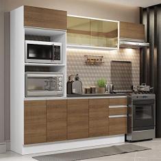 Cozinha Completa 100% Mdf Madesa Acordes 250004 com Armário e Balcão (com Tampo) - Branco/rustic