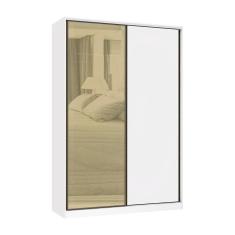 Guarda Roupa 2 Portas de Correr 3 Gavetas 159cm com Vidro Reflecta Bronze Prime Luciane Móveis