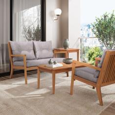 Sofá 2 Lugares Riade Acquablock Stain Jatobá/Grafite