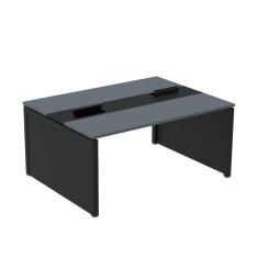 Mesa de Plataforma Dupla para 2 Pessoas Corporativa 130x120/2p Grafito/Preto