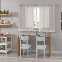 Cortina Cozinha Novara Bella Janela 3,00m x 1,20m, OFF WHITE