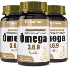 Kit 3 Ômega 3-6-9 Mulher Prímula Linhaça Borragem Vitamina E - Fitopri