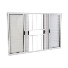 Janela Veneziana em Alumínio 100 x 120 x 8 cm Grade 6 Folhas V. Boreal