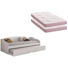 Colchão Solteiro Physical Ortobom (2un) + Sofá Cama Funny II c/ Auxili