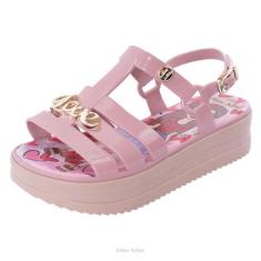 Sandália Infantil Feminina Plataforma Love Miss Miss, 27/28, Rosa