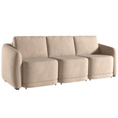 Sofá Cama Casal Para Sala 306cm Polska K04 Veludo Bege - Mpozenato