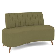 Sofá Chaise Living 2 Lugares 135cm Para Sala Cayman K01 Bouclê Verde -