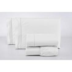 Jogo De Lençol King 4 Peças 200 Fios 100% Algodão Branco