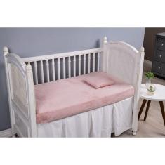 Jogo De Lençol Soft Rose Para Mini Berço 2 Peças
