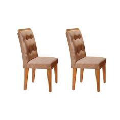 Cadeira Sala De Jantar Imperatriz Kit 2 Un Capuccino/animale Chocolate - Rufato