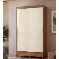 Guarda Roupa 1,06 m 2 Portas Correr com Pés  Santos Andira Fit  Jequitiba / Off White 